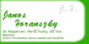janos horanszky business card